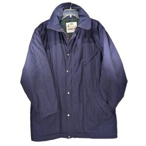 Towne by London Fog Men’s Chore Coat L – Navy, Plaid Lined, 90s Vintage Utility